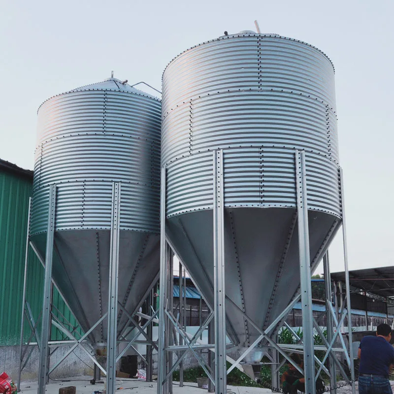 High-quality grain and chicken feed soybeans and corn galvanized sheets poultry and chicken storage grain silo material tower