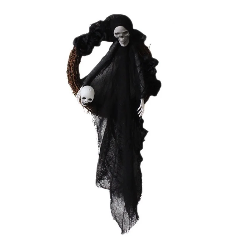SmallOrders G020109 Halloween white ghost hangs scary party wreath hangs haunted house decoration holiday party accessories