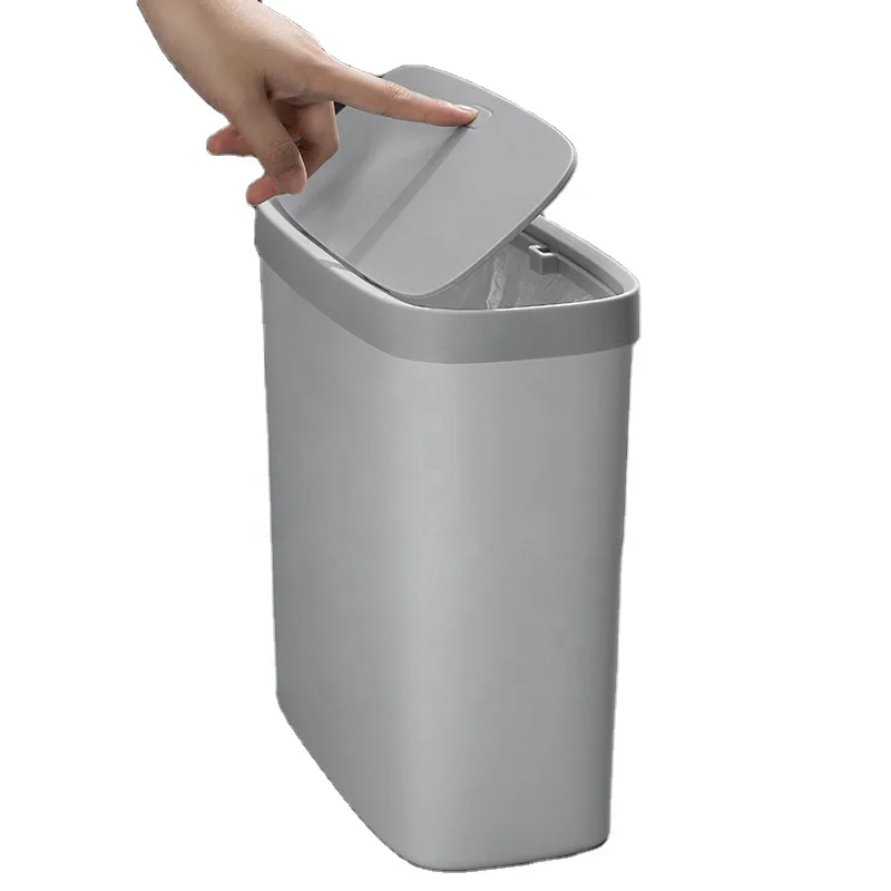 Wholesale Price 10 Liter Rectangular Plastic Trash Bin Solar Compacting Kitchen Garbage Can Simple Human Compactabled Waste Bins