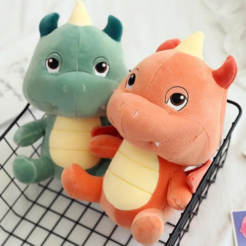 10 inch Funny Soft Wings Red Green Dragon Plush Stuffed Toys Kids Gifts