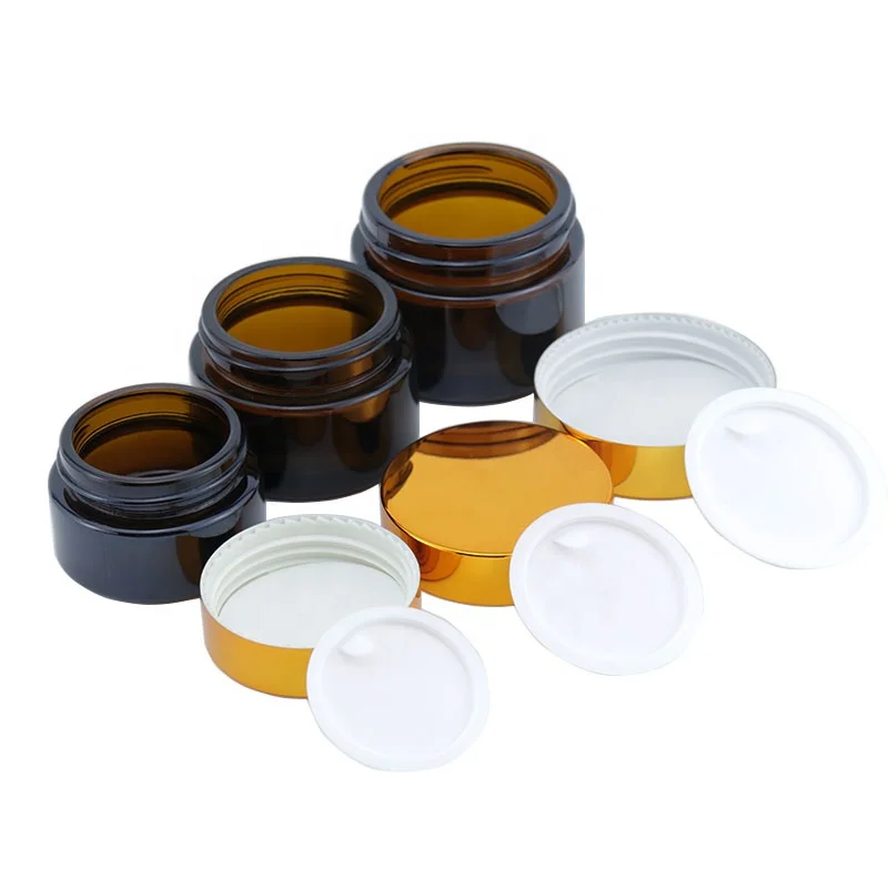 Wholesale 50g 30g 20g 15g 10g 5g Round Glass Container Skin Care Face Cream Jars For Cosmetic Packaging