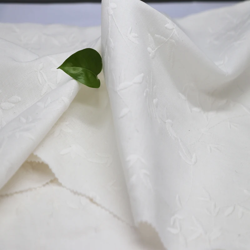 100% flax embroidery Linen cotton fabric