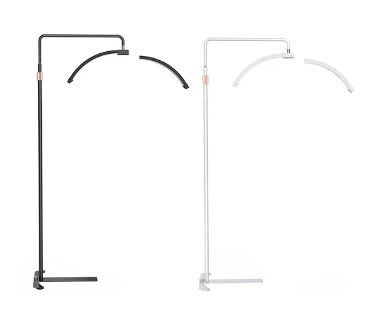 Salon Beauty Moon Light 26inch Floor Lamp Folding Double Lamp Phone Holder Beauty Tattoo Eyelashes Extension Half Moon Light