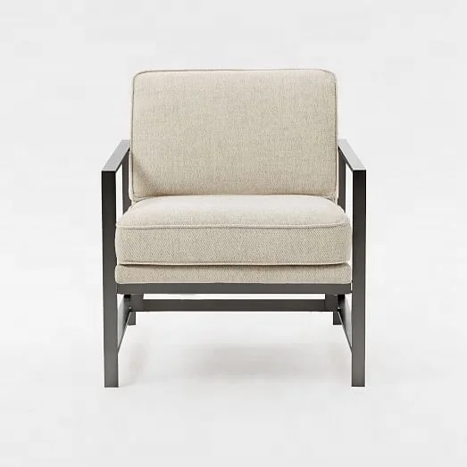 Metal dinning lounge sofa set modern living room home furniture with fabric upholstered cafe armchair for wholesale