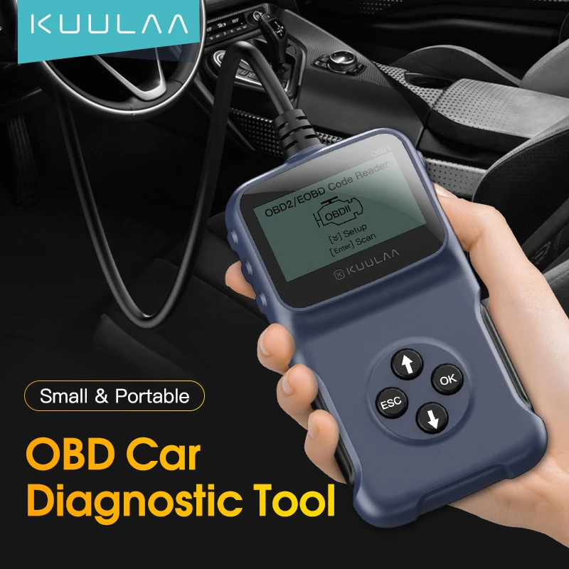 KUULAA Small Portable Scanner 2 Car Diagnostic Scanner Diagnostic Tool Code Obd2 For Car