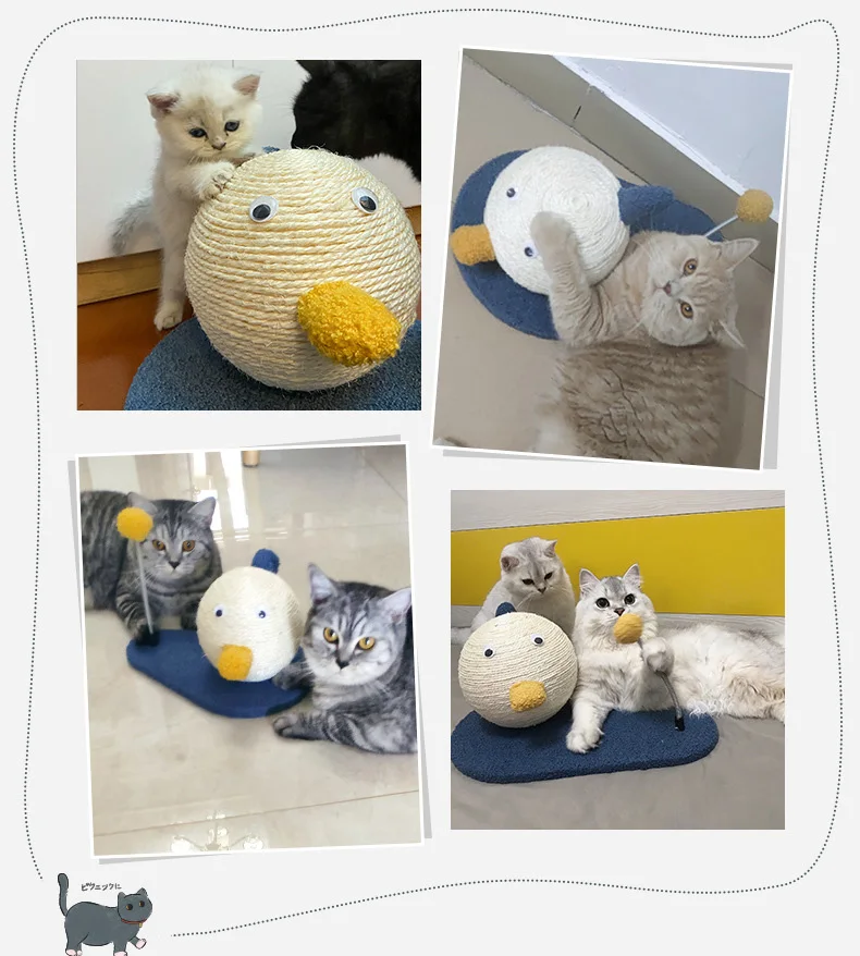 Handmade Sisal Cat Scratch Board Cat Crawl Rack Scratch Pillar Claw Plate Wear Resistant Cat Claw Ball Toy