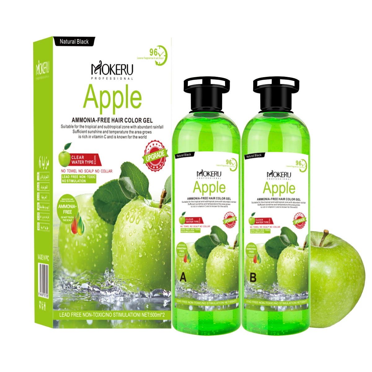 Customize Wholesale Clear Water Type Apple Hair Color Gel Private Label No Stain Ammonia Free Apple Hair Color Gel Black Dye