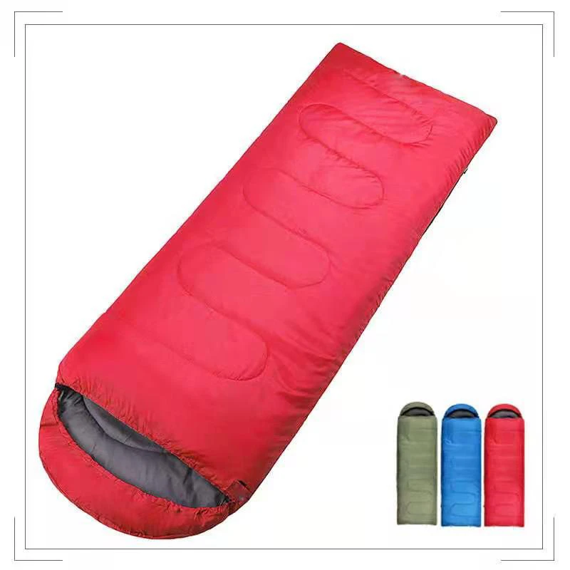 Dropshipping Adult Outdoor Camping Envelope Sleeping Bag With Hood Lightweight and Portable Tent Warm Sleeping Bag
