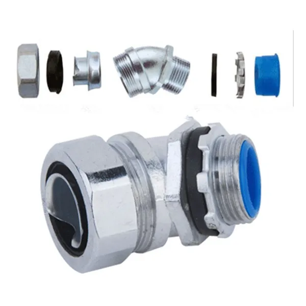 45 degree liquid tight angle hose connector