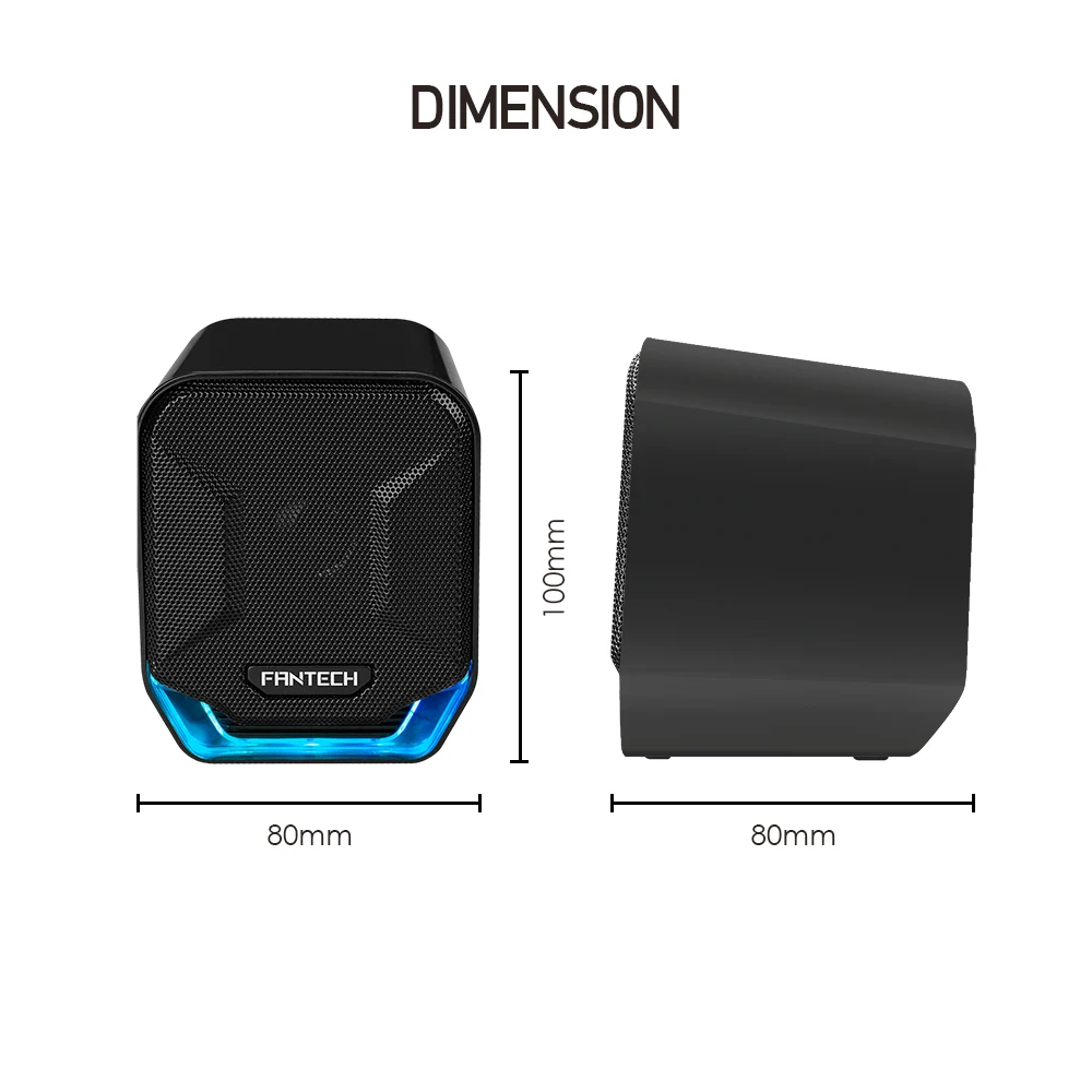 Fantech 2020 Gaming USB 2.0 RGB Portable Super Bass 45MM Driver Multimedia Gaming Speaker