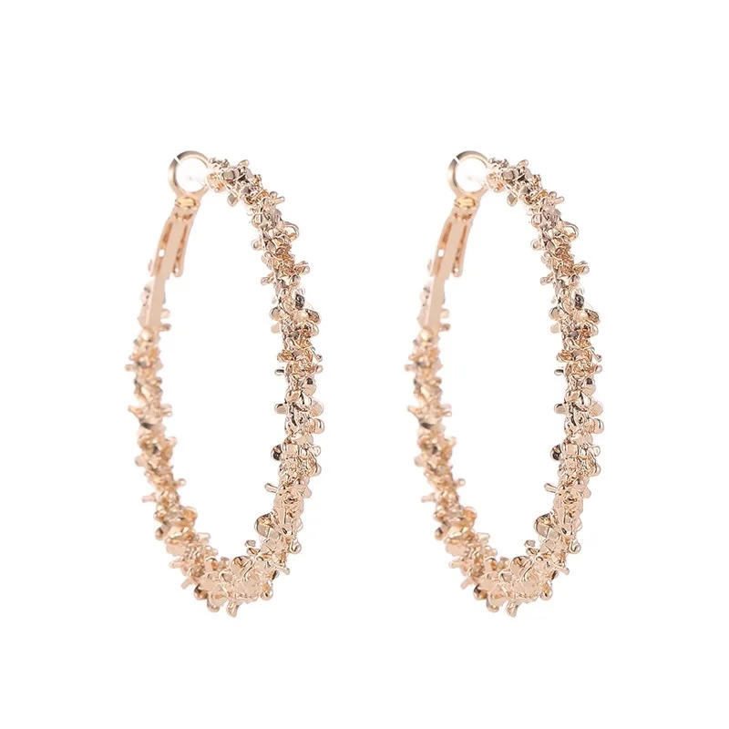 New Simple Alloy Irregular Prickly big Circle hoop  Earrings