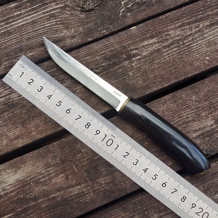 Light Weight Fixed Blade Knife with Mirror Polish Blade & Ergonomic Wooden Handle for Camping & Fishing