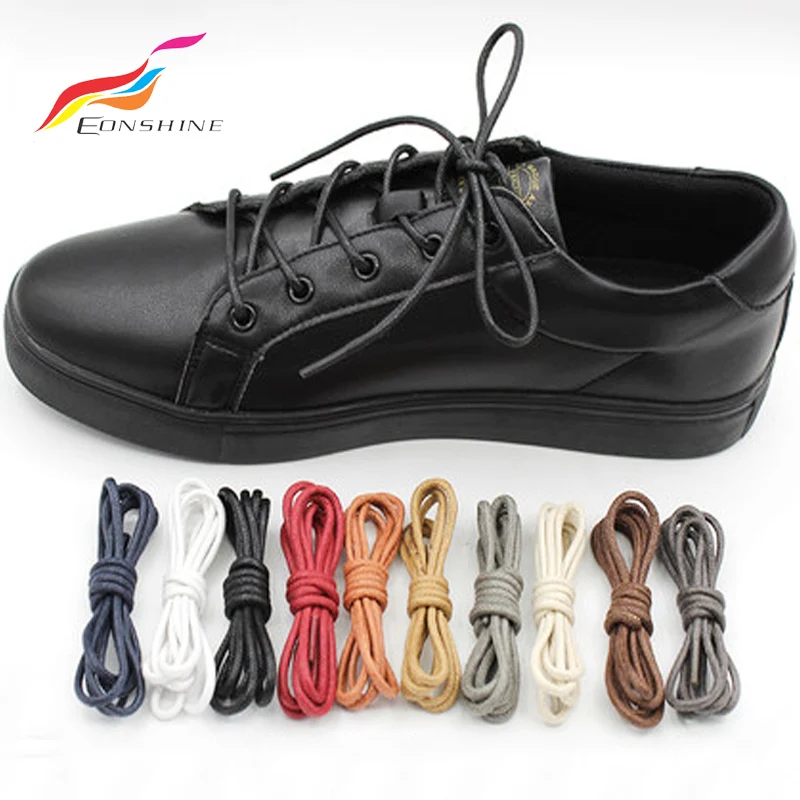 Bulk Waxed Round Shoelace Cotton Waxed Mens Shoe Laces High Quality Colorful Wax Shoelaces