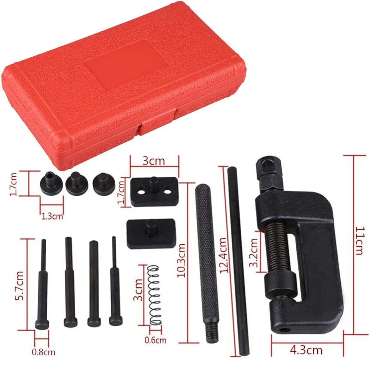 Motorcycle Bike Cam Drive Chain Link Breaker Riveter Rivet Press Riveting Cutter Repair Removal Tool Kit