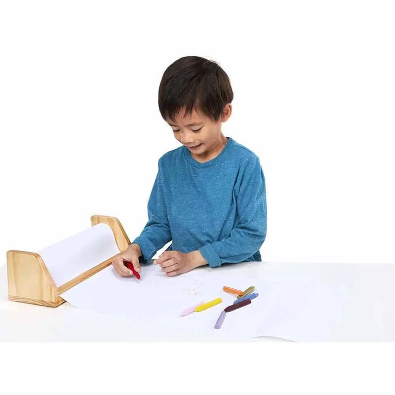 Wooden Tabletop Paper Roll Dispenser With White Bond Paper