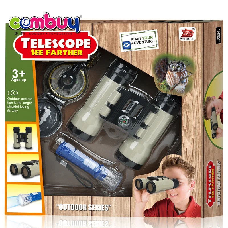 Plastic military kids toy compass flashlight telescope kids