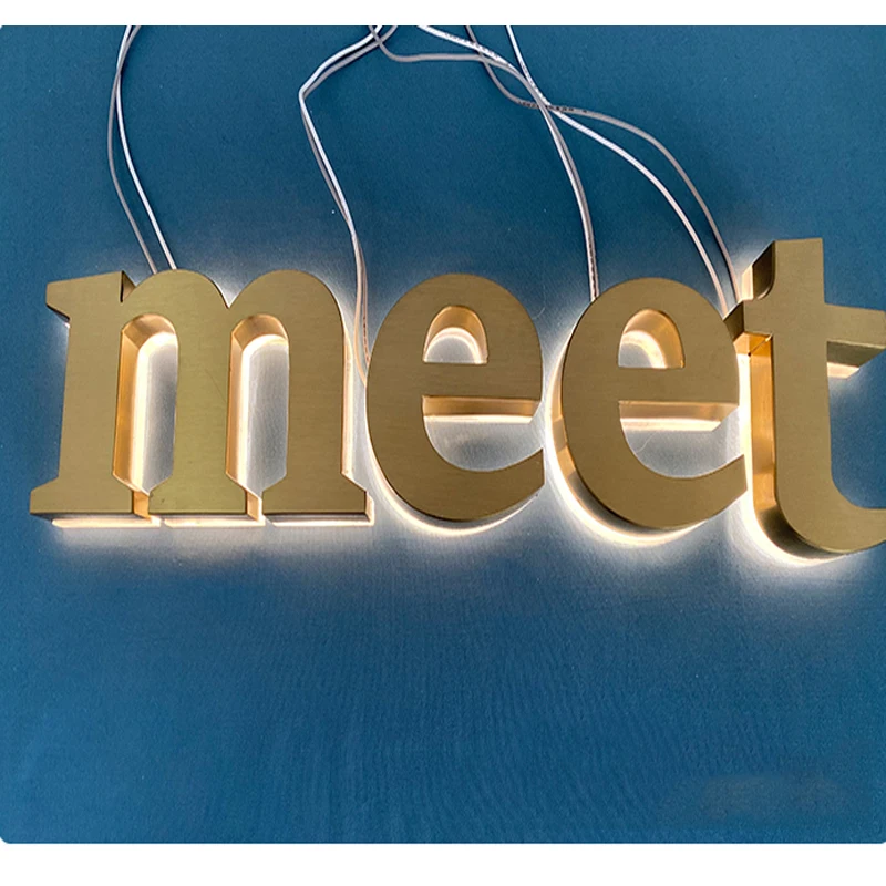 Low price hot sale high quality stainless steel numbered metal 3D backlit letter sign for store