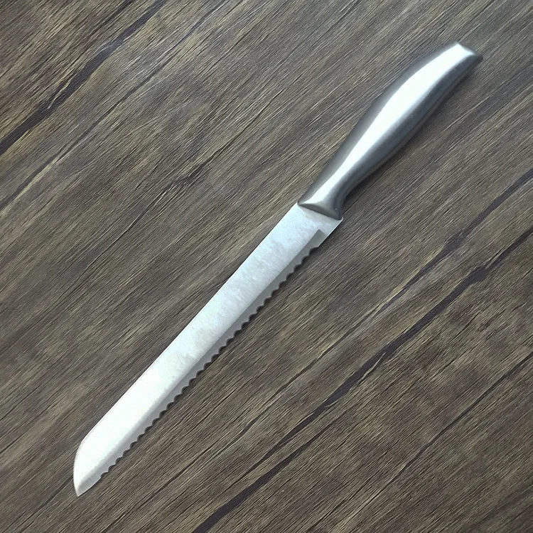 2024 Новый 8-дюймовый модернистский Острый как бритва нож для хлеба из нержавеющей стали зубчатый торта с полой ручкой