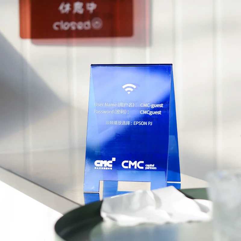 Custom DIY Eco-Friendly Modern Acrylic Tip Table Sign Number Plate Counter Top Advertising Feature for Display Stand Exhibition