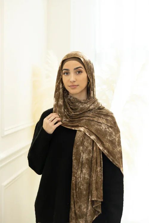 Oak Jersey Hijab Women Muslim Brown Tones Leopard Printed Colors Customized Shawl Islamic Dubai Ladies Long Scarf