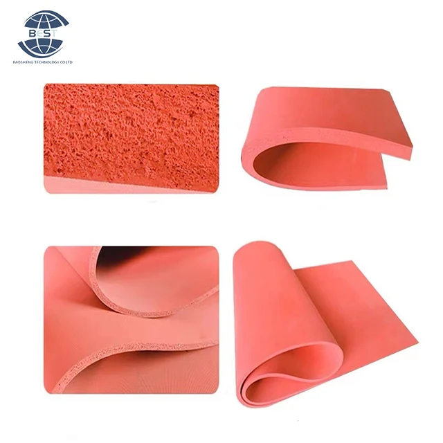 Support non-standard customized fireproof and highly elastic red rectangular solid polyurethane silicone rubber sheet