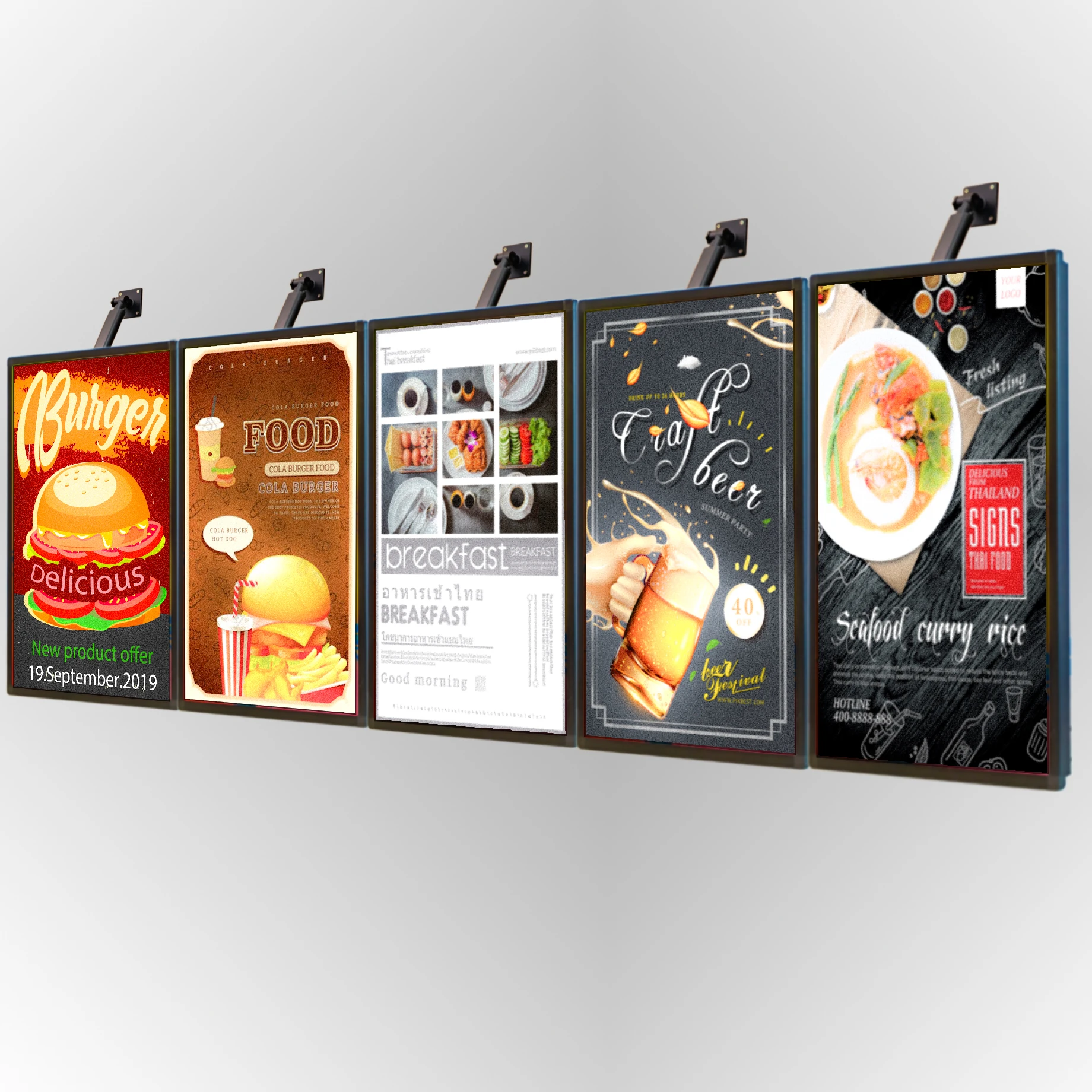 Restaurant Equipment Fast Food Menu Board Cheap Led Movie Poster Frame