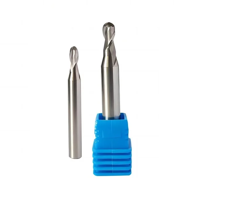 HRC55-58 L75mm 2 flutes ball nose tungsten steel end mill No coating CNC milling cutter carbide engraving bit 3D surface