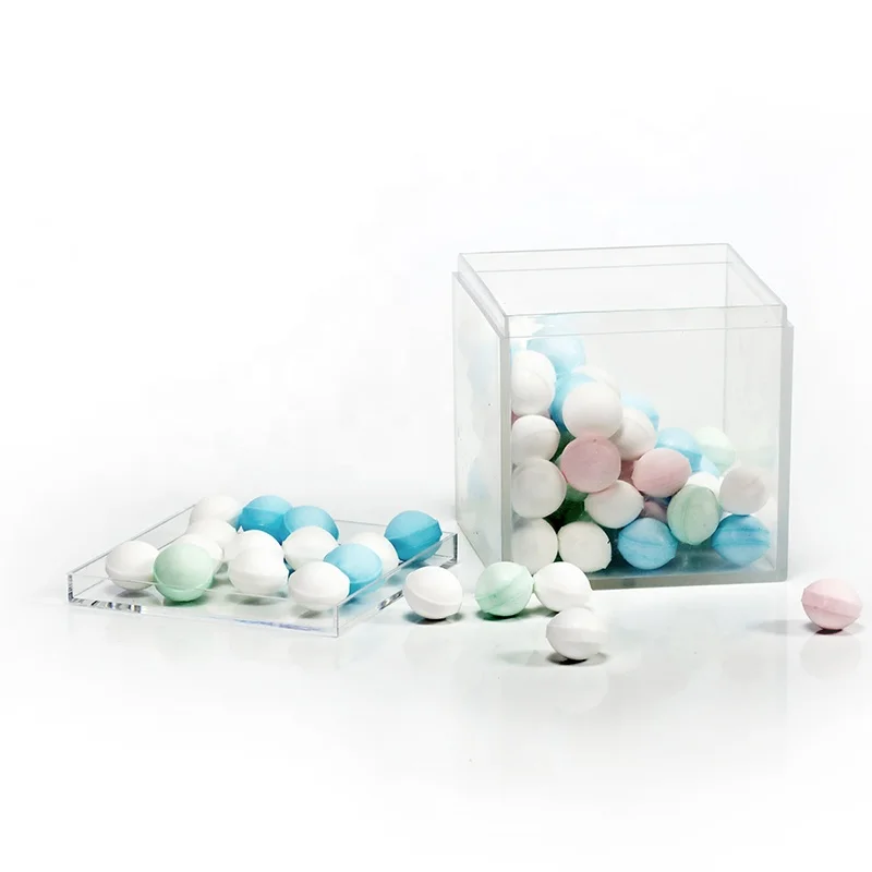 CL5533-A 2*2*2inch Best Selling Empty Acrylic Square Toys Box Food Safe  Package Cube Box