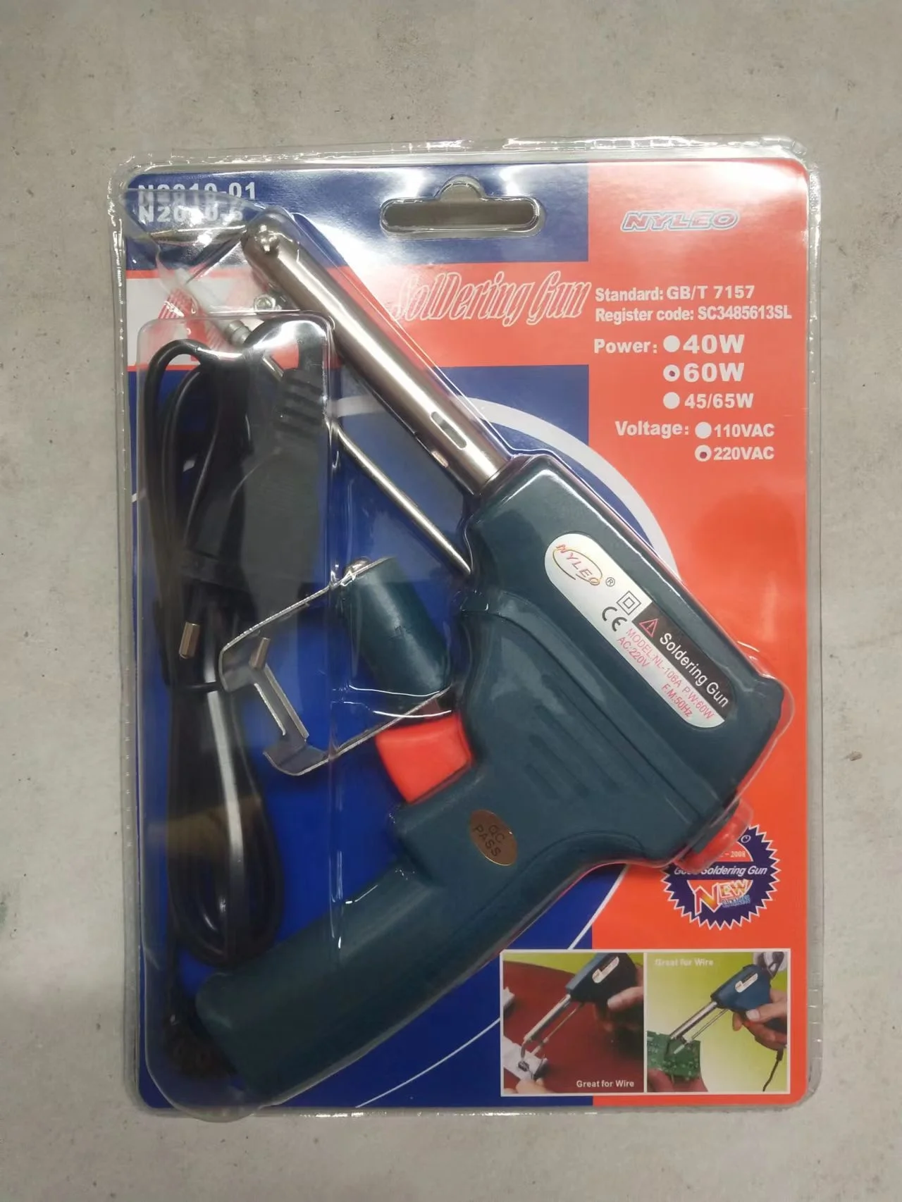 NL-106A  220V  Automatically Send Tin soldering iron gun 60W electric soldering irons kit  for welding circuit board