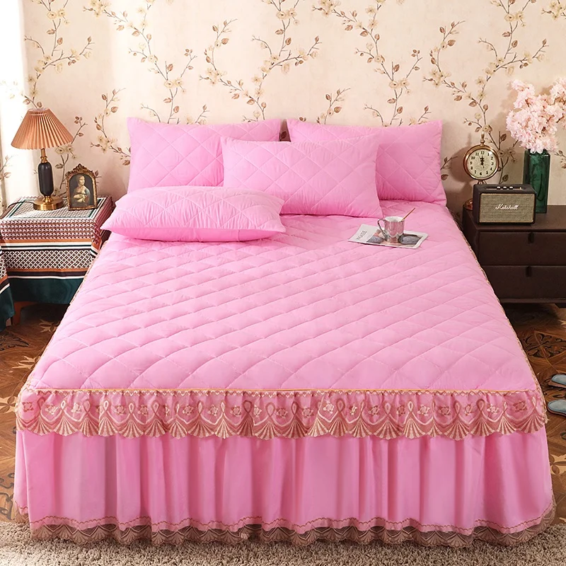 Durable Using Low Price Ultrasonic Microfiber Cloth Quilted Bed Skirt Space Print Tech GSM Fabric Room Pattern Bedroom Weave