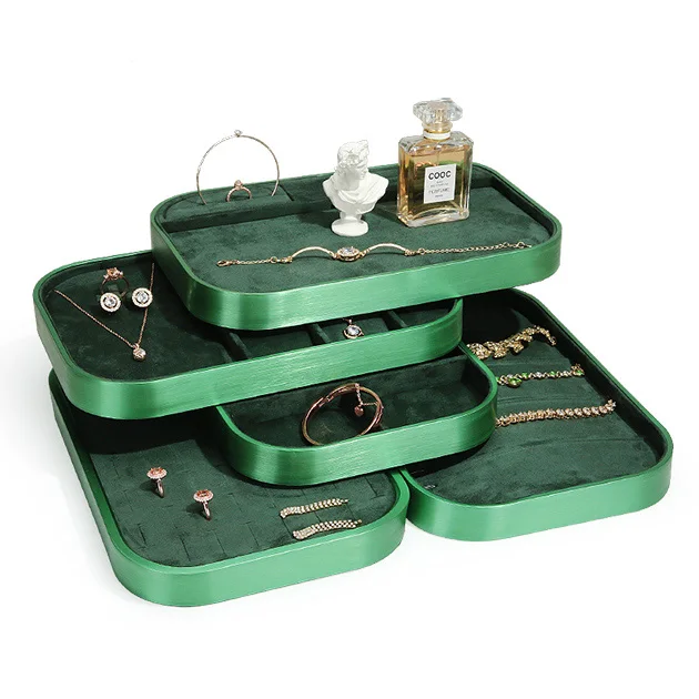 Custom Nordic INS Vintage resin bow metal color dessert plate jewelry storage tray ring necklace display organizer tray