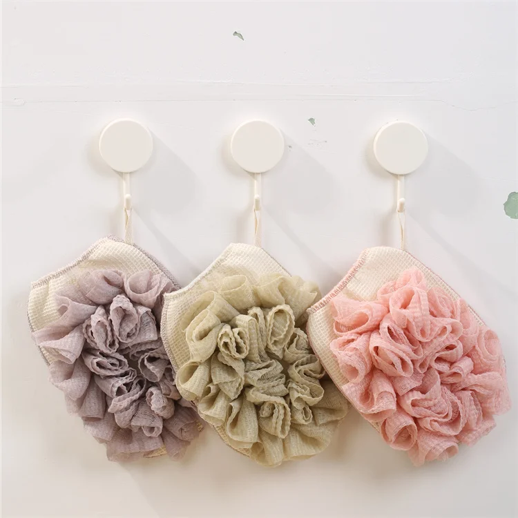 Wholesale Supplier Natural Shower Loofah Sponge Bath Exfoliating Mitt Sponge Glove 150d Show Bath Scrubber With Custom Logo
