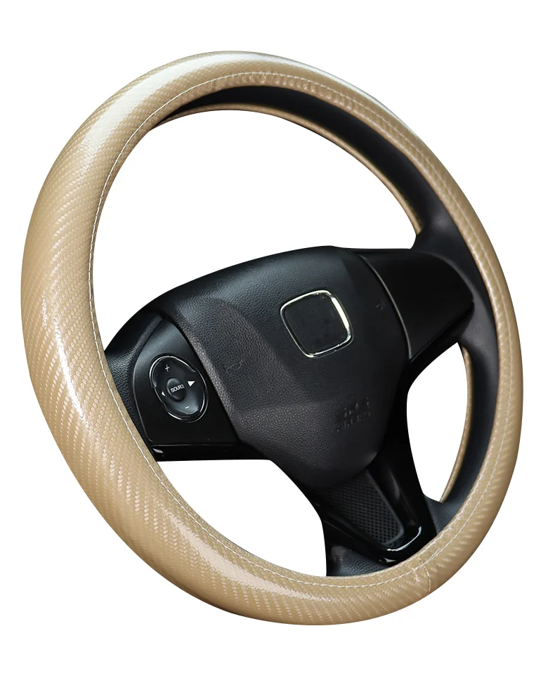 Auto Universal Fit Car Steering Wheel Cover Carbon Fibre Check Fit Cars, SUVs, Trucks And Vans