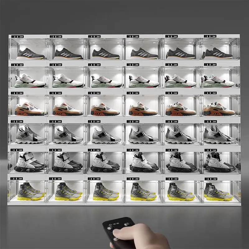 2023 Antbox  Show Shoe Box  Basketball Shoes Storage Stackable Box Light-emitting Remote Control Storage Box