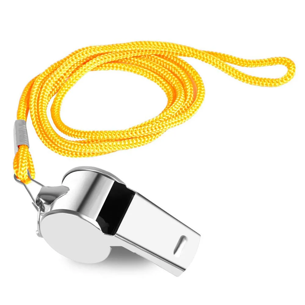 Wholesale Hot sale stainless steel with lanyard for fans coaching sports whistle referee whistle football