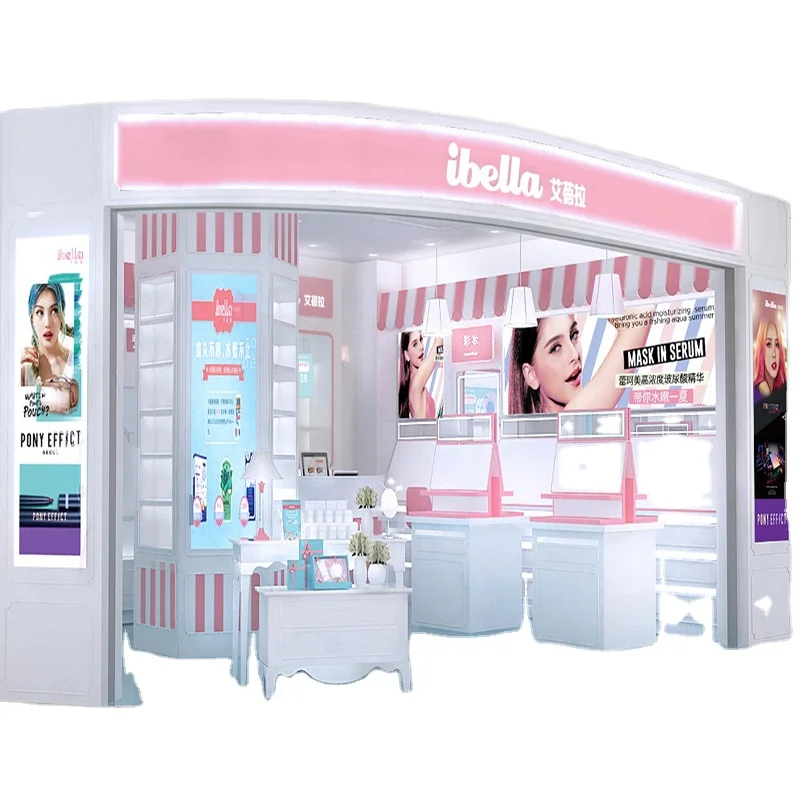 Low Price fast delivery custom make up stand cosmetic store display