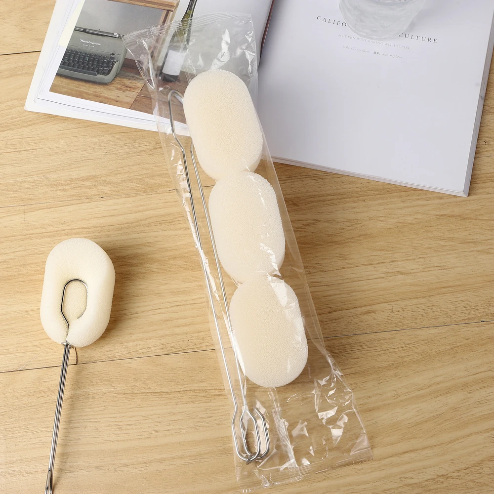 Replaceable Brush Baby Water Bottle Cup Washing Sponge Brush Long Handle Bottle Sponge Cleaning Brush