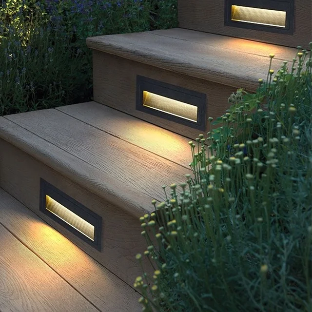 Factory Wholesale Outdoor Lighting Wall Recessed Waterproof COB LED Stair Case Step Light