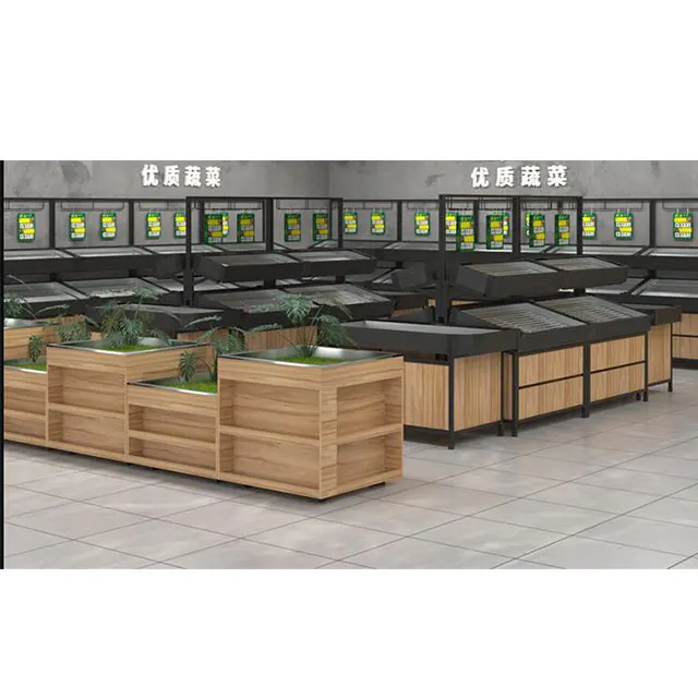 Mobile fruit vegetable displays Supermarket Shelf Fresh fruit stands Store Display Racks for fruit