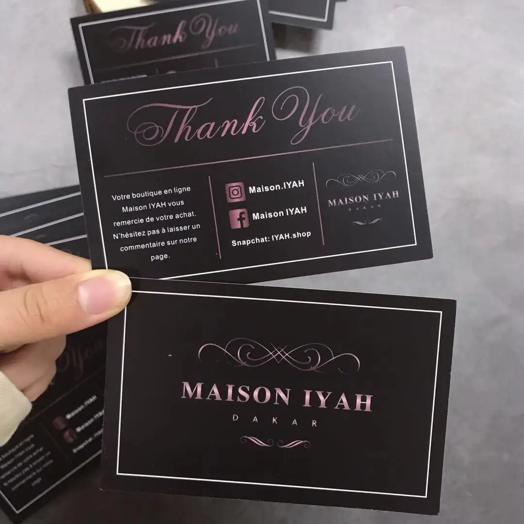 Thank you Card Fancy Custom Printing Blank Paper Luxury Handmade Decoration Birthday Greeting Card