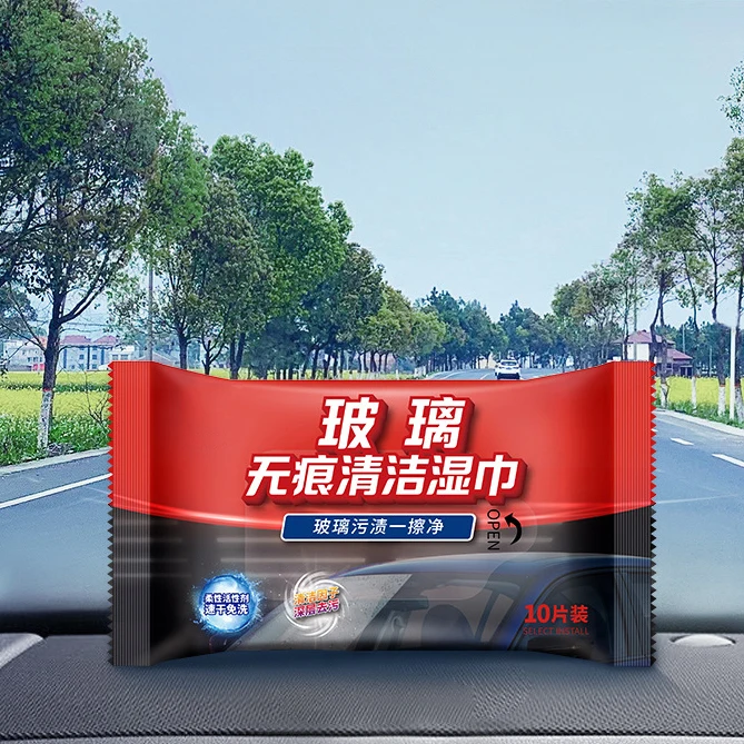 Factory wholesale Carglasses Cleaning wipes Car Interior Cleaner Wet Wipes Car