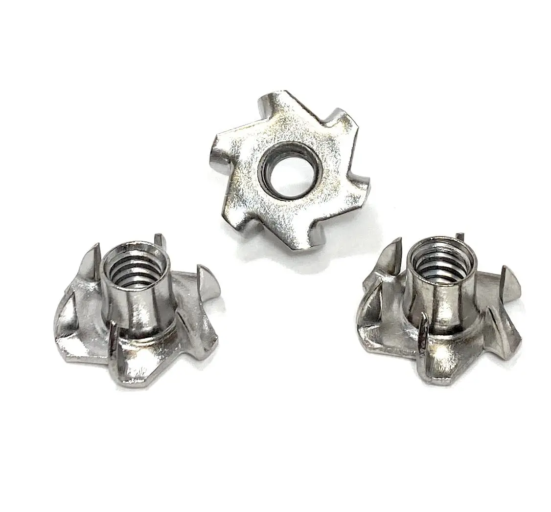 Пользовательские T-NUT из нержавеющей стали 6 Prong тройник гайки