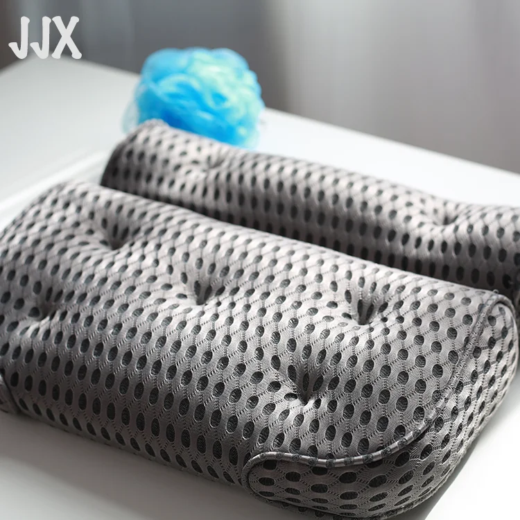 Washable and comfortable 4D mesh luxurious headrest soft and washable spa bath pillow  with suction cup