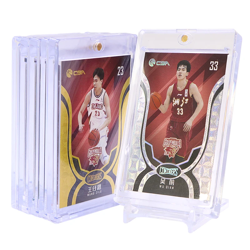 Custsom Case Trading Playing Card Game Basketball Football Holographic Foil Magnetic One Touch Holder Sports Trading Cards Boxes