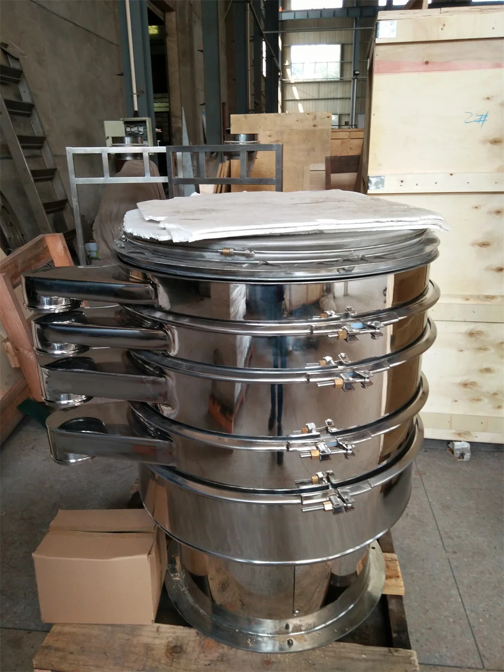 Stainless steel separating flour powder sieve round vibrating sifter screen machine