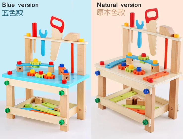 New style hot selling outdoor garden wooden tool bench toy tool set pretend play wood tool kit toys for kids