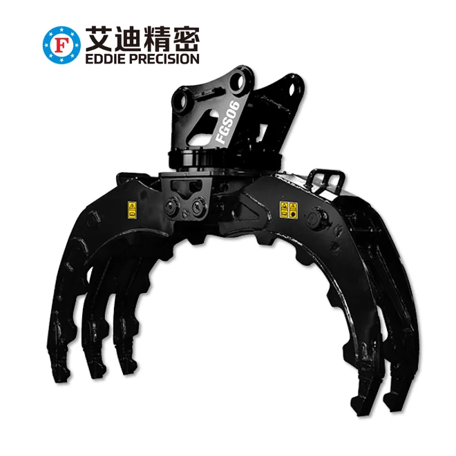 EDDIE Excavator Hydraulic Log Grapple Rotating Wood Grapple Timber Wood Log Grab
