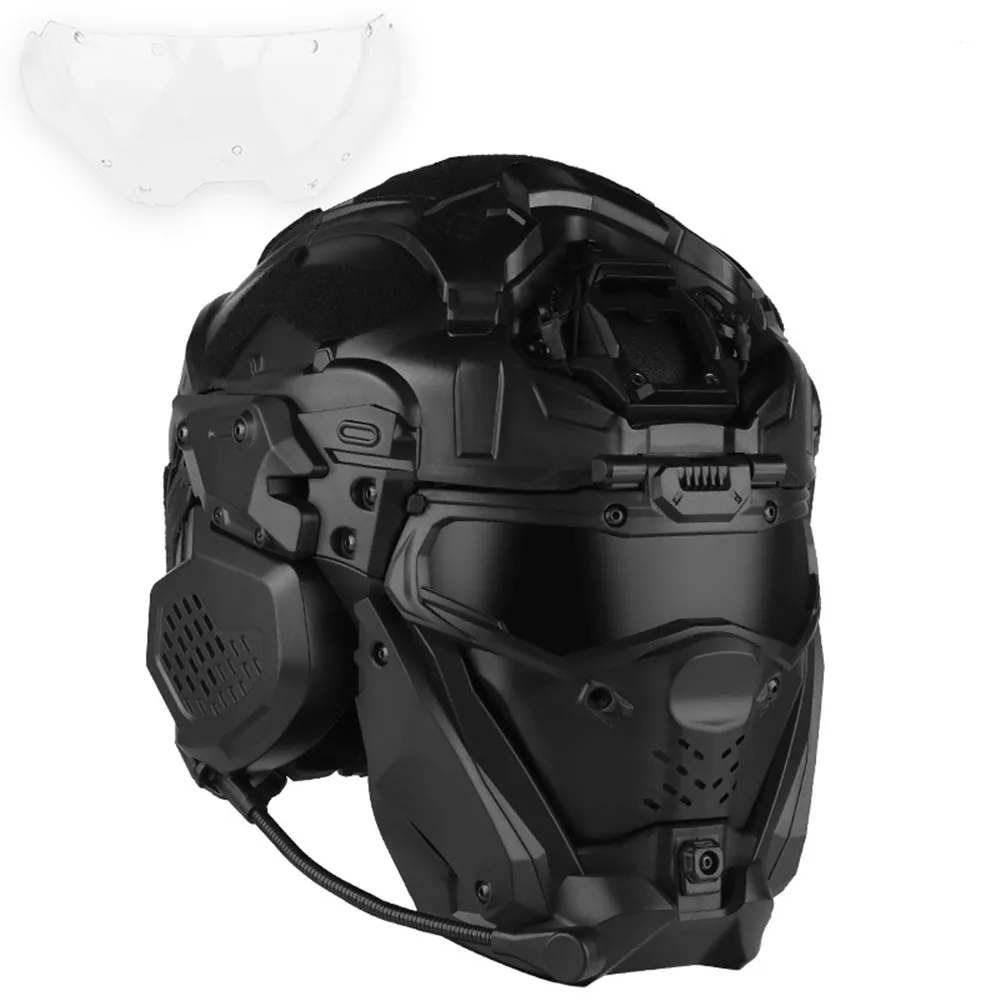 full face helmet combat helmet plain color version with built-in communication headset