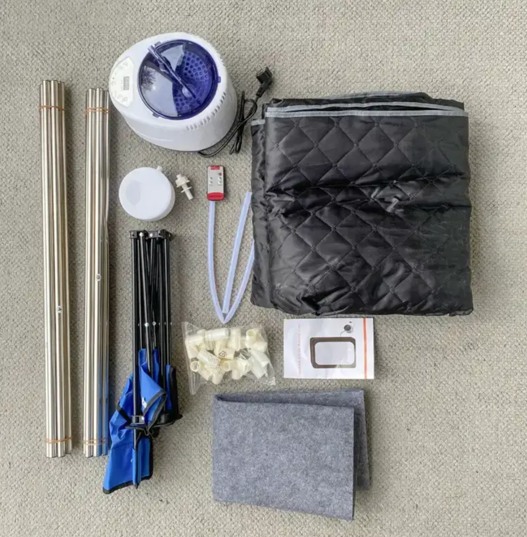 MRX square pop up portable infrared  folding single sauna room mobile tent and hammam cabin portable stove steamer box sauna