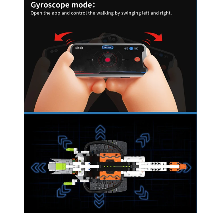 593 Pcs 5 in 1 APP Control Programming Robot Building Blocks Kit Science 2.4Ghz Rechargeable RC Stunt Racer Tank 3D Toy